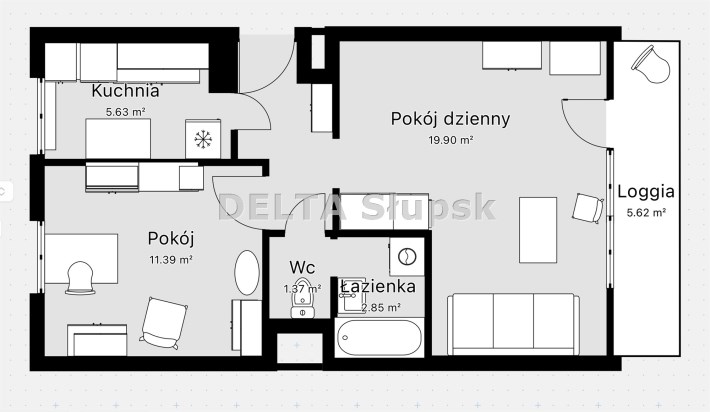 rzut mieszkania Słupsk, ul. Frąckowskiego